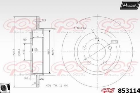 Maxtech 853114.0060 - Kočioni disk www.molydon.hr