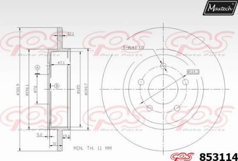 Maxtech 853114.0000 - Kočioni disk www.molydon.hr