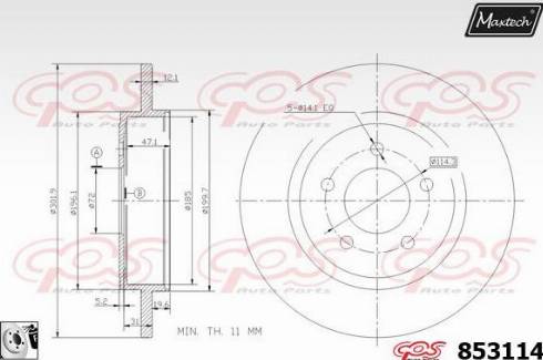 Maxtech 853114.0080 - Kočioni disk www.molydon.hr