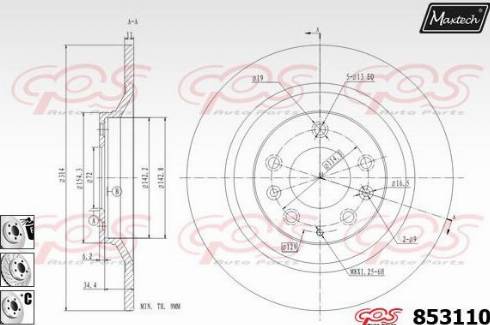 Maxtech 853110.6880 - Kočioni disk www.molydon.hr