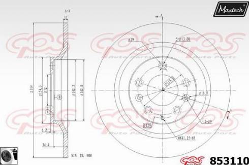 Maxtech 853110.0060 - Kočioni disk www.molydon.hr