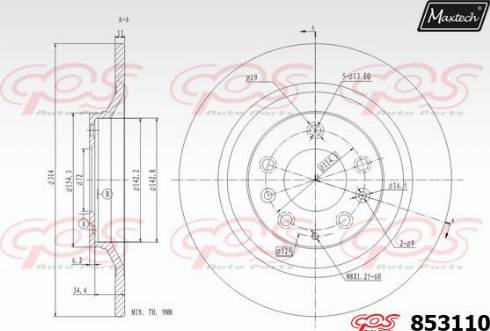 Maxtech 853110.0000 - Kočioni disk www.molydon.hr