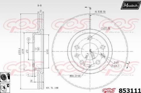 Maxtech 853111.6060 - Kočioni disk www.molydon.hr