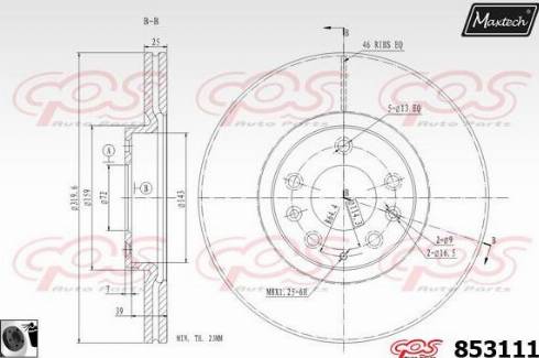 Maxtech 853111.0060 - Kočioni disk www.molydon.hr