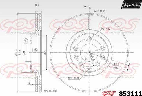 Maxtech 853111.0000 - Kočioni disk www.molydon.hr