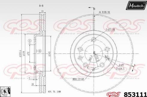 Maxtech 853111.0080 - Kočioni disk www.molydon.hr