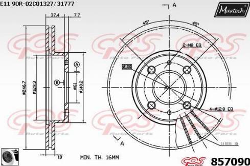 Maxtech 857090.0060 - Kočioni disk www.molydon.hr