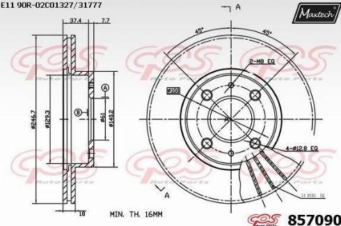 Maxtech 857090.0000 - Kočioni disk www.molydon.hr