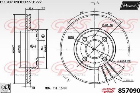 Maxtech 857090.0080 - Kočioni disk www.molydon.hr