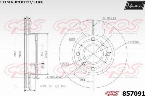 Maxtech 857091.0000 - Kočioni disk www.molydon.hr