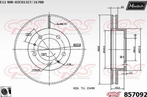 Maxtech 857092.0060 - Kočioni disk www.molydon.hr