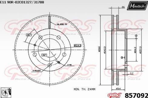 Maxtech 857092.0080 - Kočioni disk www.molydon.hr