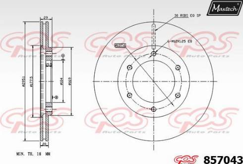 Maxtech 857043.0000 - Kočioni disk www.molydon.hr