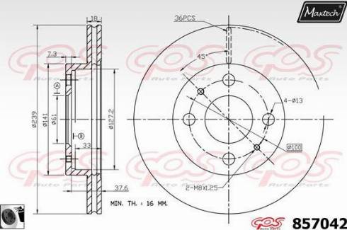 Maxtech 857042.0060 - Kočioni disk www.molydon.hr