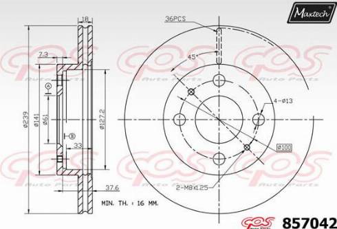 Maxtech 857042.0000 - Kočioni disk www.molydon.hr