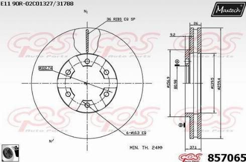 Maxtech 857065.0060 - Kočioni disk www.molydon.hr