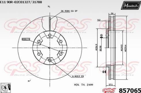 Maxtech 857065.0080 - Kočioni disk www.molydon.hr