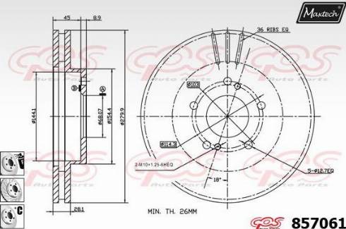 Maxtech 857061.6980 - Kočioni disk www.molydon.hr