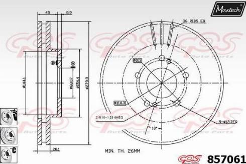 Maxtech 857061.6880 - Kočioni disk www.molydon.hr