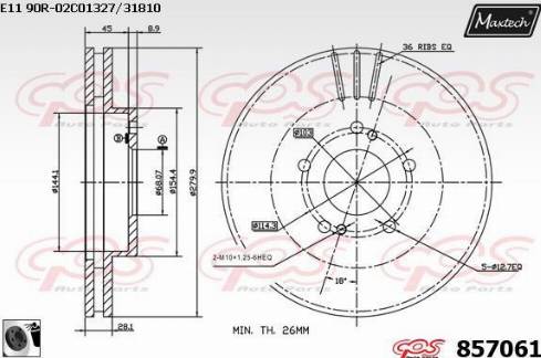 Maxtech 857061.0060 - Kočioni disk www.molydon.hr