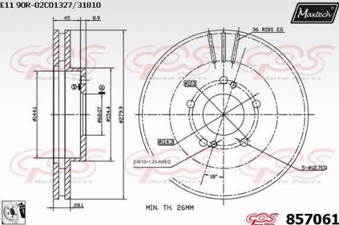 Maxtech 857061.0080 - Kočioni disk www.molydon.hr