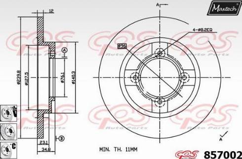 Maxtech 857002.6880 - Kočioni disk www.molydon.hr