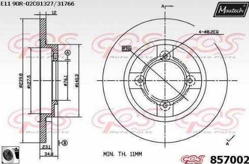 Maxtech 857002.0060 - Kočioni disk www.molydon.hr