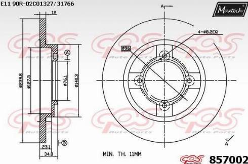 Maxtech 857002.0000 - Kočioni disk www.molydon.hr