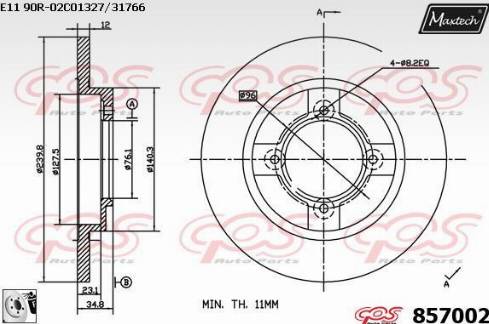 Maxtech 857002.0080 - Kočioni disk www.molydon.hr