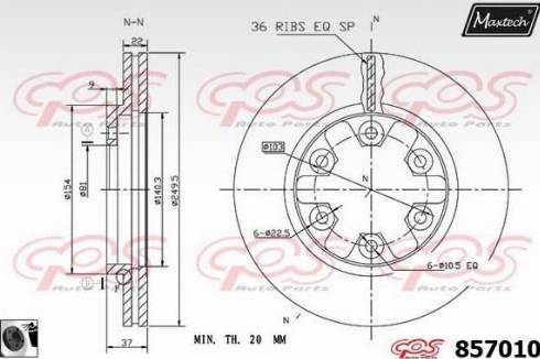 Maxtech 857010.0060 - Kočioni disk www.molydon.hr