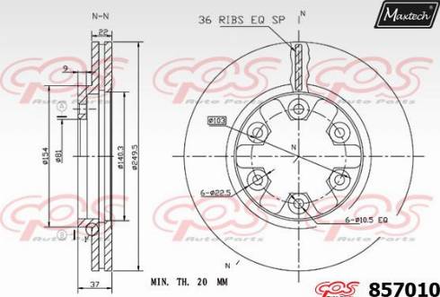 Maxtech 857010.0000 - Kočioni disk www.molydon.hr