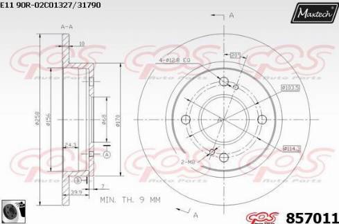 Maxtech 857011.0060 - Kočioni disk www.molydon.hr