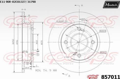 Maxtech 857011.0000 - Kočioni disk www.molydon.hr