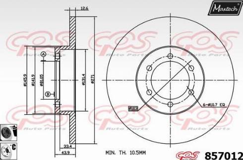 Maxtech 857012.6060 - Kočioni disk www.molydon.hr