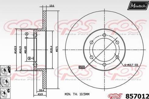 Maxtech 857012.6880 - Kočioni disk www.molydon.hr