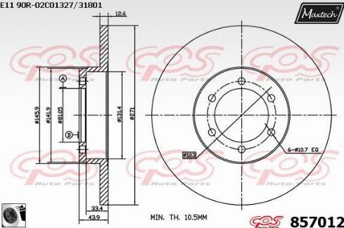 Maxtech 857012.0060 - Kočioni disk www.molydon.hr