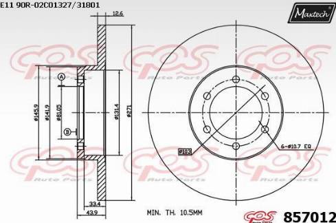 Maxtech 857012.0000 - Kočioni disk www.molydon.hr