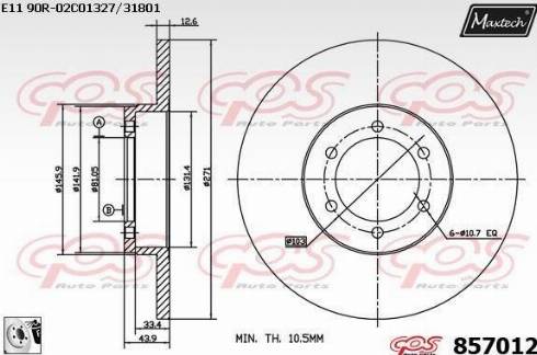 Maxtech 857012.0080 - Kočioni disk www.molydon.hr