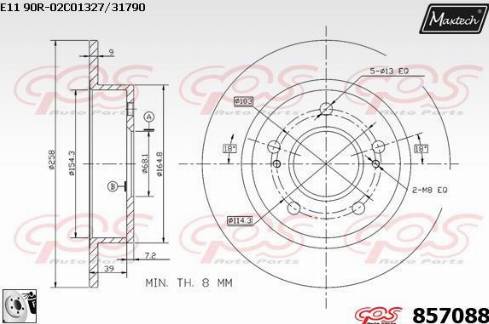 Maxtech 857088.0080 - Kočioni disk www.molydon.hr