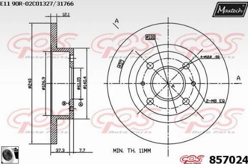 Maxtech 857024.0060 - Kočioni disk www.molydon.hr