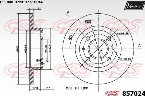 Maxtech 857024.0000 - Kočioni disk www.molydon.hr