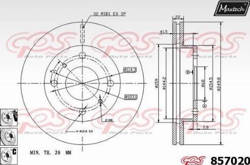 Maxtech 857020.6980 - Kočioni disk www.molydon.hr