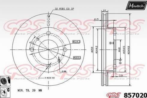 Maxtech 857020.6060 - Kočioni disk www.molydon.hr