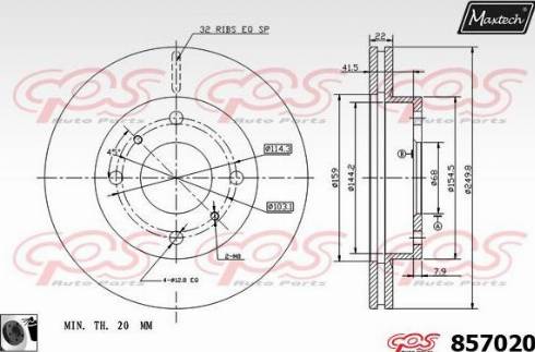 Maxtech 857020.0060 - Kočioni disk www.molydon.hr