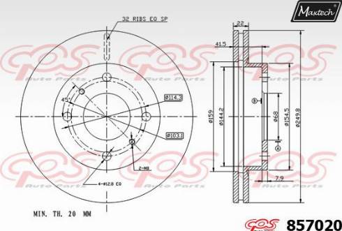 Maxtech 857020.0000 - Kočioni disk www.molydon.hr