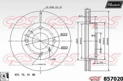 Maxtech 857020.0080 - Kočioni disk www.molydon.hr