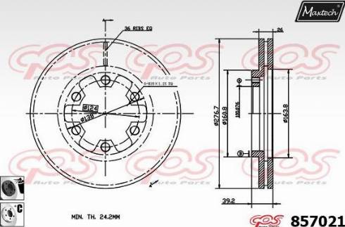 Maxtech 857021.6060 - Kočioni disk www.molydon.hr