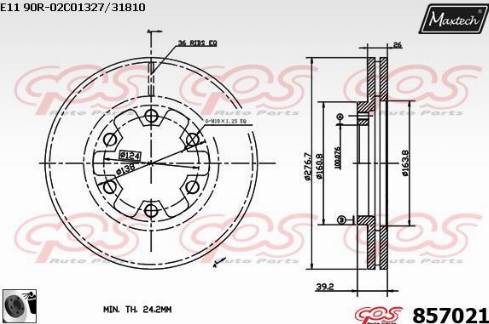 Maxtech 857021.0060 - Kočioni disk www.molydon.hr