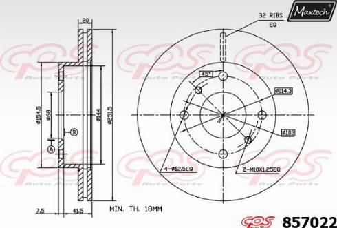 Maxtech 857022.0000 - Kočioni disk www.molydon.hr