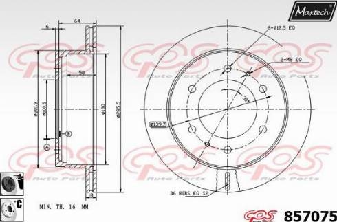 Maxtech 857075.6060 - Kočioni disk www.molydon.hr